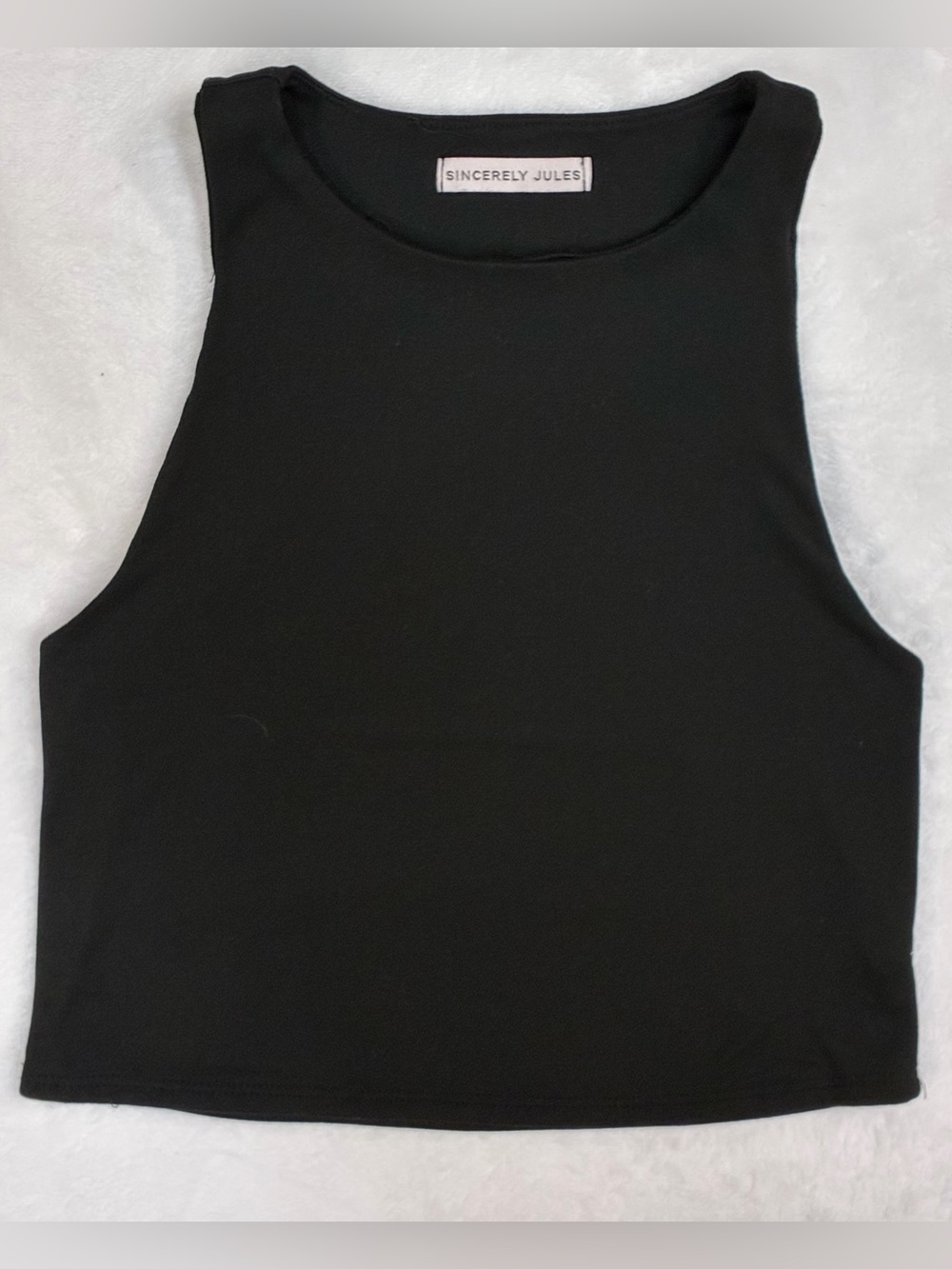 Sincerely Jules Black Sleeveless Crop Top Tank Size M